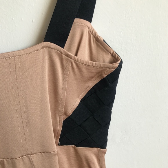 H&M Nude and Black Body Con Dress with Pencil Skirt - Size 8 - Picture 7 of 8